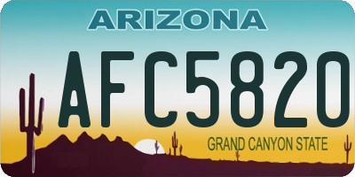 AZ license plate AFC5820