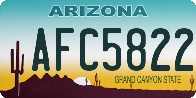 AZ license plate AFC5822