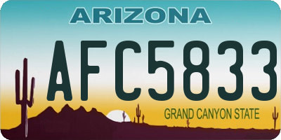 AZ license plate AFC5833