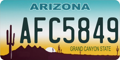 AZ license plate AFC5849