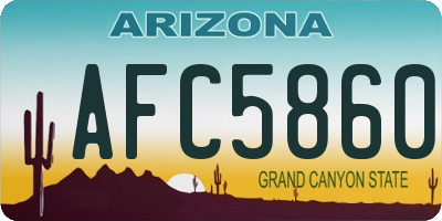 AZ license plate AFC5860