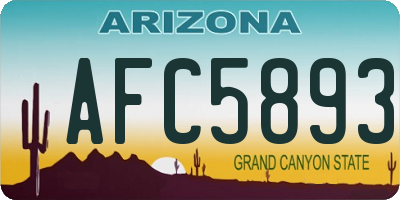 AZ license plate AFC5893