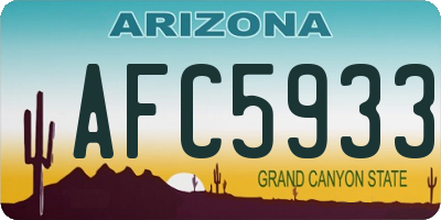 AZ license plate AFC5933
