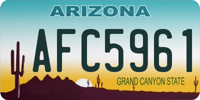 AZ license plate AFC5961