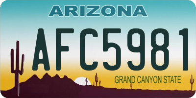 AZ license plate AFC5981