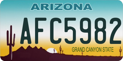 AZ license plate AFC5982
