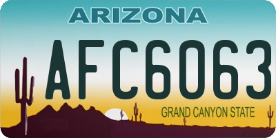 AZ license plate AFC6063
