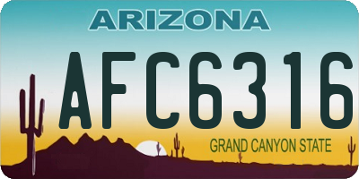 AZ license plate AFC6316