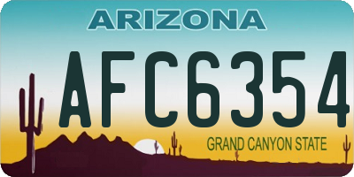 AZ license plate AFC6354