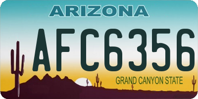 AZ license plate AFC6356