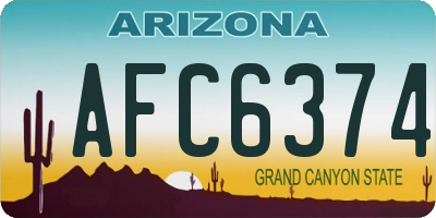 AZ license plate AFC6374