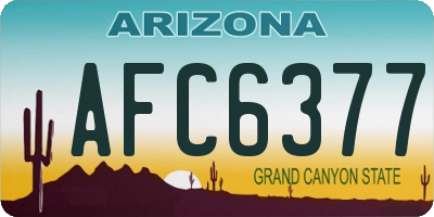 AZ license plate AFC6377
