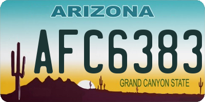 AZ license plate AFC6383