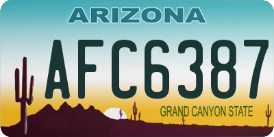 AZ license plate AFC6387
