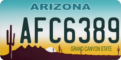 AZ license plate AFC6389