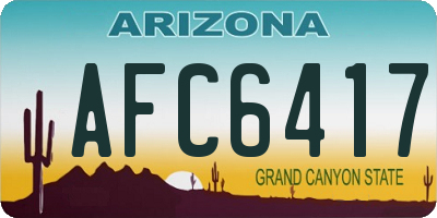 AZ license plate AFC6417