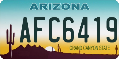 AZ license plate AFC6419