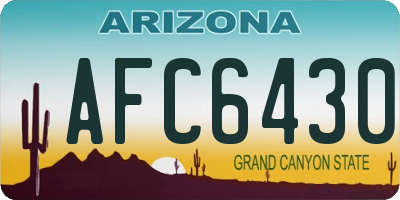 AZ license plate AFC6430