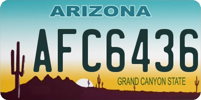 AZ license plate AFC6436