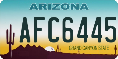 AZ license plate AFC6445