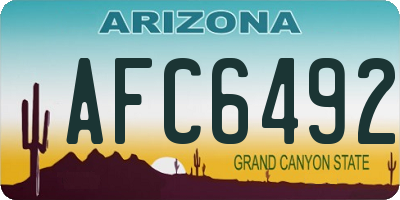 AZ license plate AFC6492