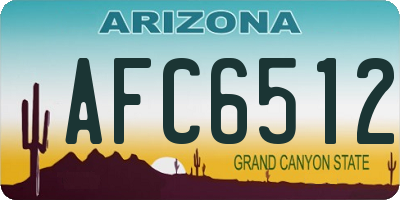 AZ license plate AFC6512