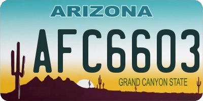 AZ license plate AFC6603