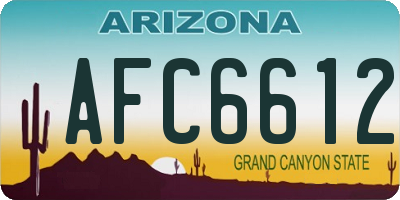 AZ license plate AFC6612
