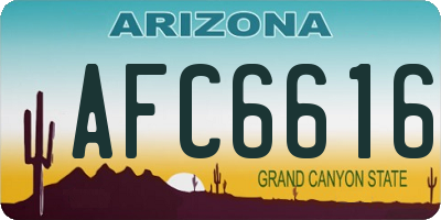 AZ license plate AFC6616