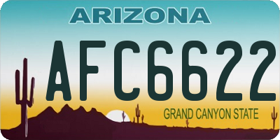 AZ license plate AFC6622