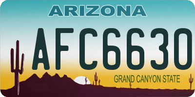 AZ license plate AFC6630