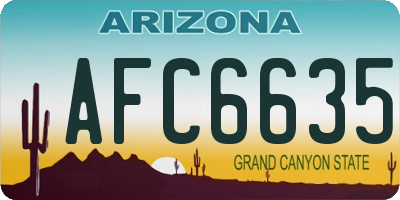 AZ license plate AFC6635