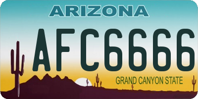 AZ license plate AFC6666