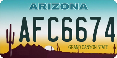 AZ license plate AFC6674