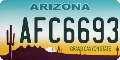 AZ license plate AFC6693