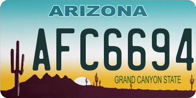 AZ license plate AFC6694