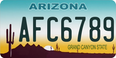 AZ license plate AFC6789