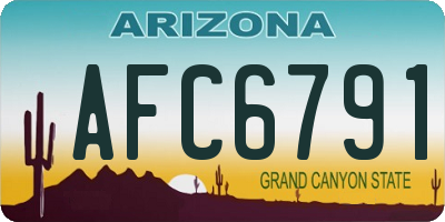 AZ license plate AFC6791