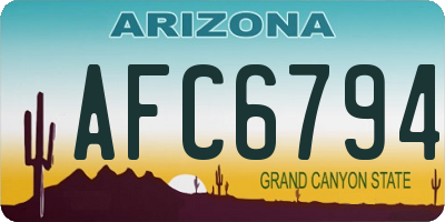 AZ license plate AFC6794