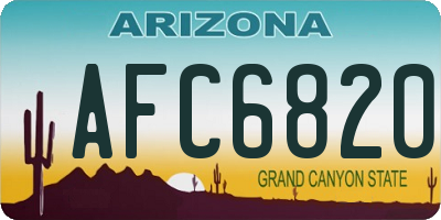 AZ license plate AFC6820