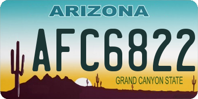 AZ license plate AFC6822