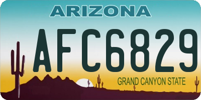 AZ license plate AFC6829