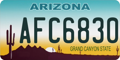 AZ license plate AFC6830