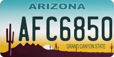 AZ license plate AFC6850