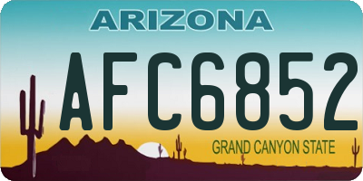 AZ license plate AFC6852