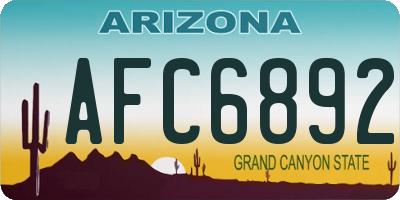 AZ license plate AFC6892