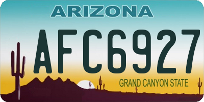 AZ license plate AFC6927