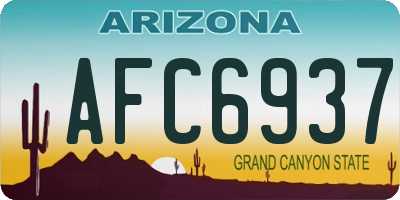 AZ license plate AFC6937