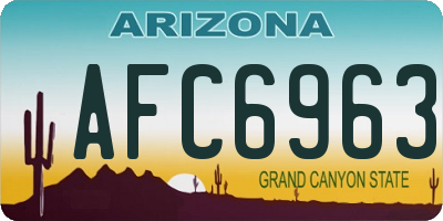 AZ license plate AFC6963