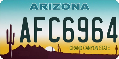AZ license plate AFC6964